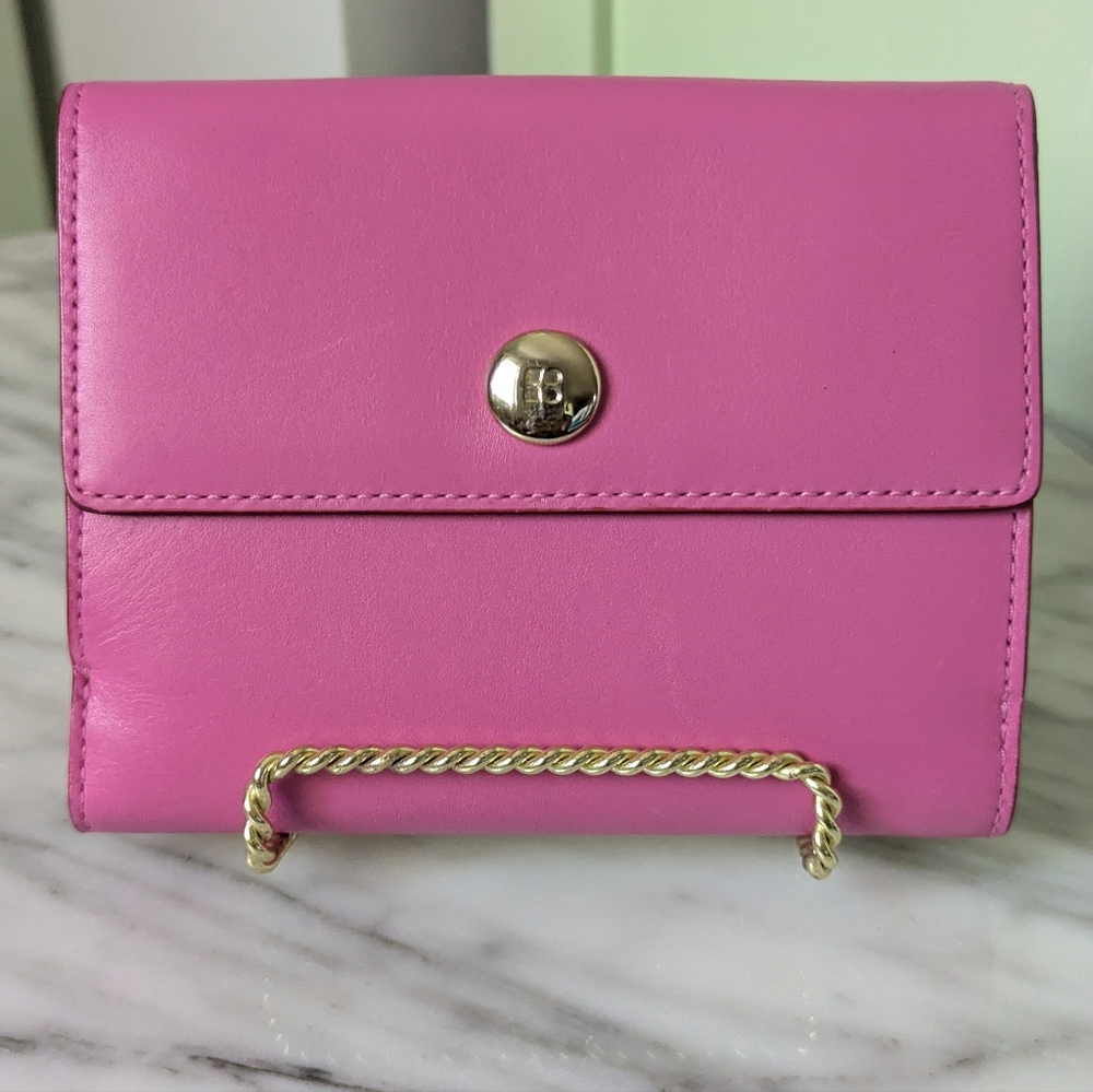 Kate Spade Taryn Wallet -Pink + Metallic Champagne Gold  EUC